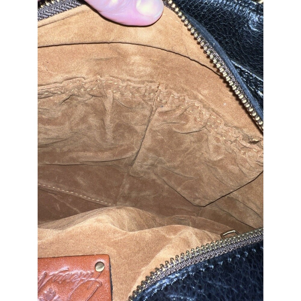 Patricia Nash Angelin BLACK Leather Satchel purse Matching Scarf  EMBROIDERED! - Picture 13 of 16